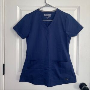 Grey's Anatomy by Barco Navy Blue Scrub Top